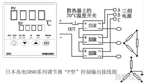 日本島電SR93溫控器可控硅控制接線