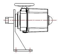 PSQ角行程執(zhí)行機(jī)構(gòu)安裝支架側(cè)視圖