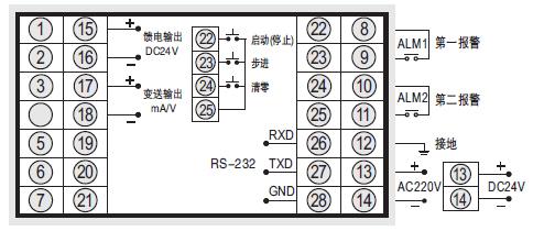 64段液晶可編程序調(diào)節(jié)器接線圖