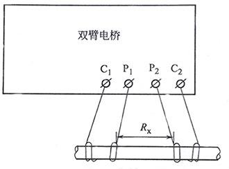 直流雙臂電橋測(cè)電阻接線示意圖