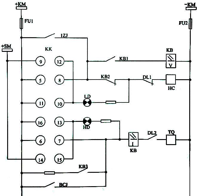 防跳裝置的電氣控制原理圖