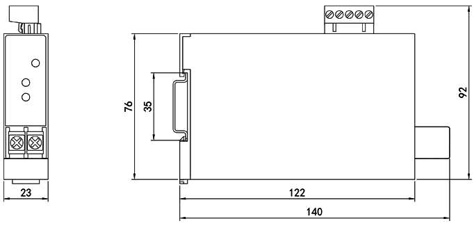 單相電流變送器外形尺寸