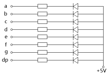 共陽(yáng)數(shù)碼管電路