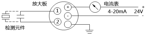 渦街流量計(jì)電流輸出回路連接示意圖