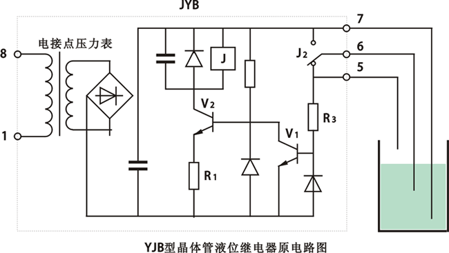 JYB-714晶體管液位繼電器電氣原理圖