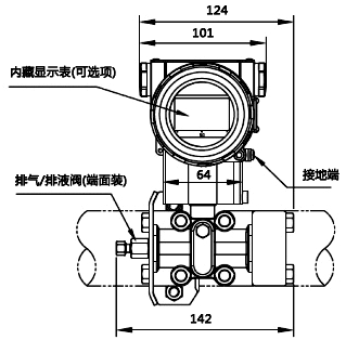 壓力變送器正面尺寸