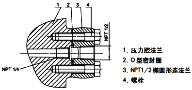 單晶硅變送器過(guò)程連接-1/2NPT不銹鋼橢圓形法蘭(代碼1)