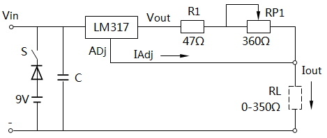 LM317穩(wěn)流源電路原理圖