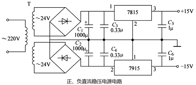 正、負(fù)直流穩(wěn)壓電源電路