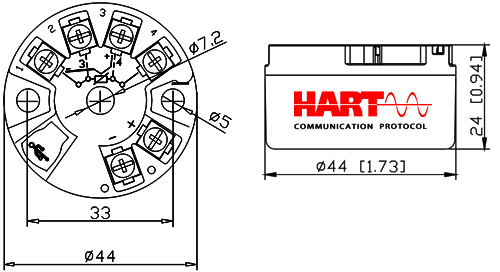 Hart溫度變送器外形尺寸圖