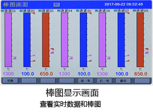 觸摸式無紙記錄儀棒圖顯示畫面