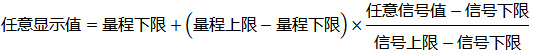 計算某輸入信號對應(yīng)的顯示值的換算公式