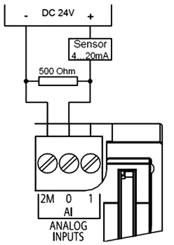 兩線制傳感器4-20mA信號接線