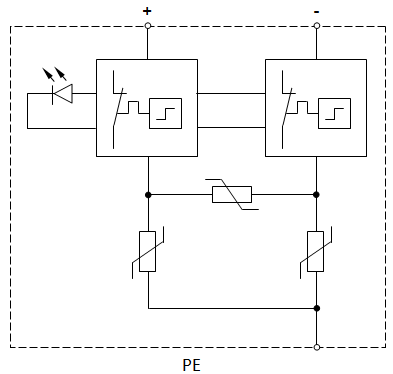 110V和220V直流電源浪涌保護(hù)器原理圖