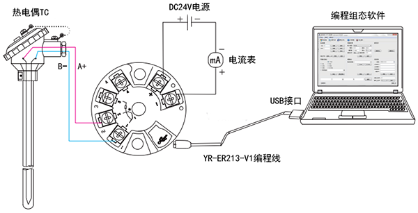 熱電偶溫度變送器接線圖