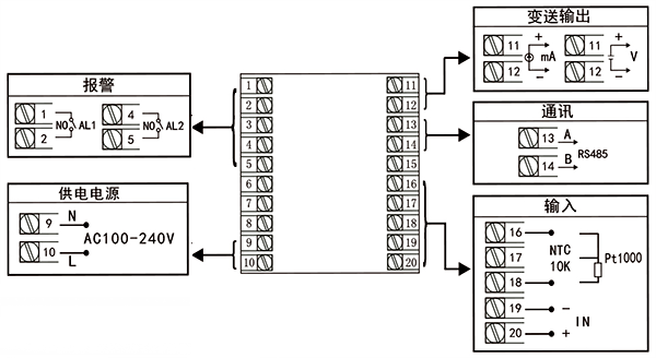 YR-EC10電導(dǎo)率在線(xiàn)監(jiān)測(cè)儀接線(xiàn)圖