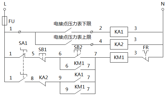 水泵電機控制回路