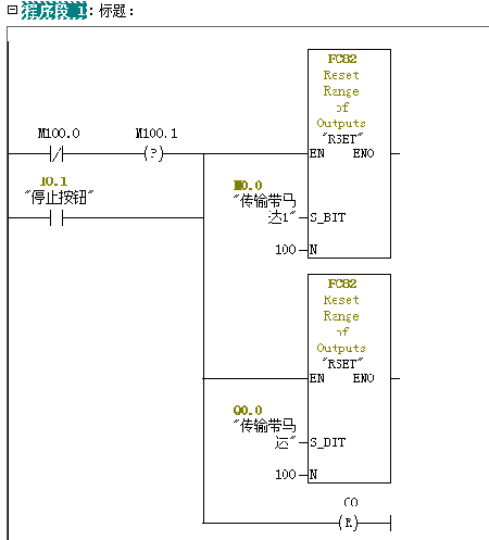 上電初始化程序與按下停止按鈕初始化程序-啤酒灌裝PLC控制