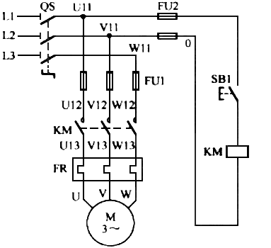 三相異步電動機的點動控制電路圖