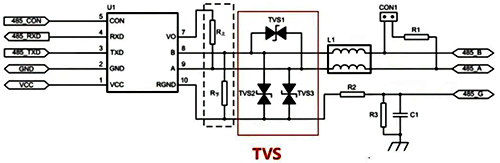 增加TVS進(jìn)行過壓保護(hù)