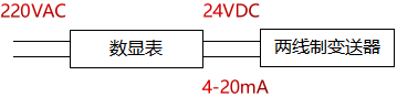 采用帶配電功能數(shù)顯表構(gòu)成的系統(tǒng)及接線原理圖