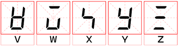 島電溫控器數(shù)碼字形對(duì)照表(字母V~Z)