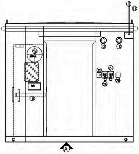 防爆控制小屋內(nèi)部正面平視圖